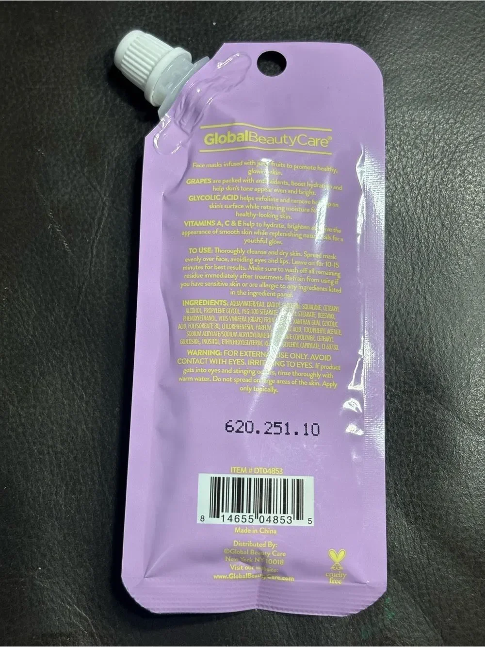 4 New Grape Glow Clay Mask Packets - Purple